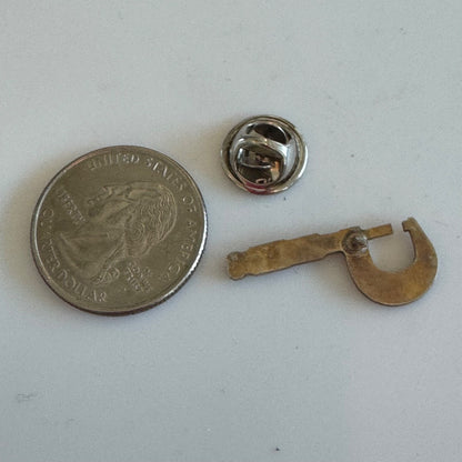 Vintage Brown & Sharpe Micrometer Lapel Pin Tie Tack Employee Award RARE