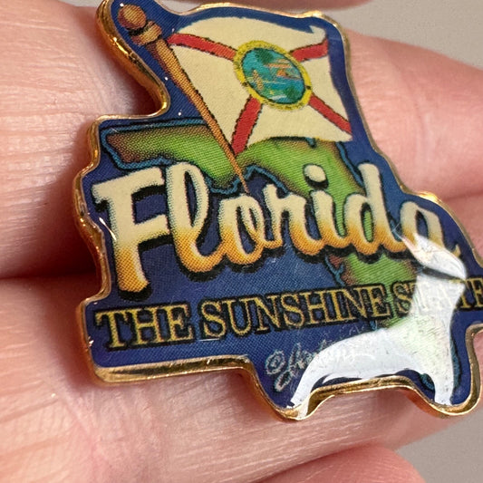Florida The Sunshine State Flag Lapel Pin Souvenir Tourist