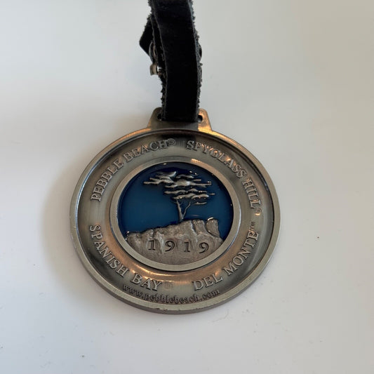 Vintage Pebble Beach Resorts Golf Bag Tag Blue Enamel
