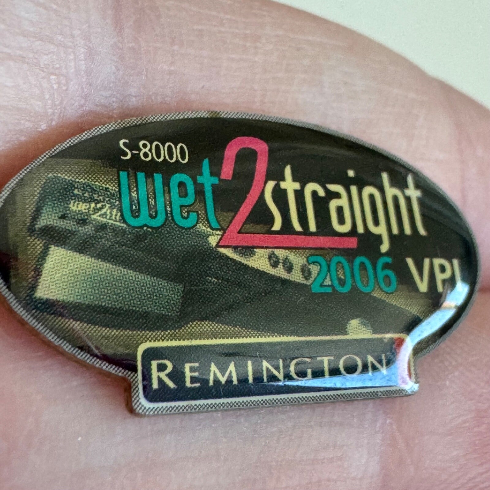 2006 Remington S-8000 Wet2Straight Hair Tool Lapel Pin Advertising VPI