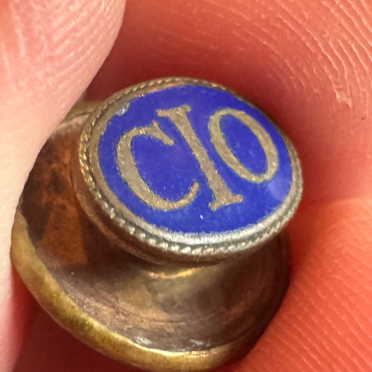 Vintage CIO Union Lapel Pin Screw Back Congress of Industrial Organizations RARE