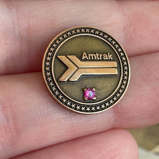 Amtrak Gold Filled 5 Years of Service Employee Service Pin Logo