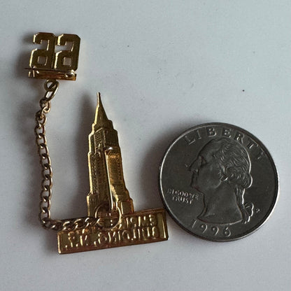 Vintage 1966 Empire State Building New York Souvenir Tourist Lapel Pin