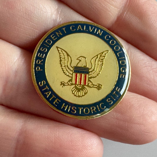 Vintage President Calvin Coolidge Vermont VT Historical Site Lapel Pin