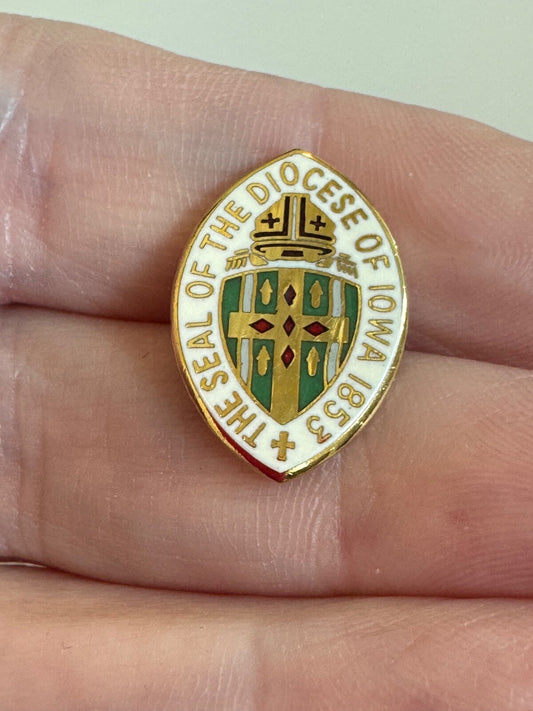 Vintage Episcopal Diocese of Iowa 1853 Seal Episcopal Church Pin