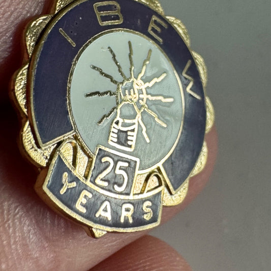 Vintage IBEW 25 Years Lapel Pin International Brotherhood of Electrical Workers