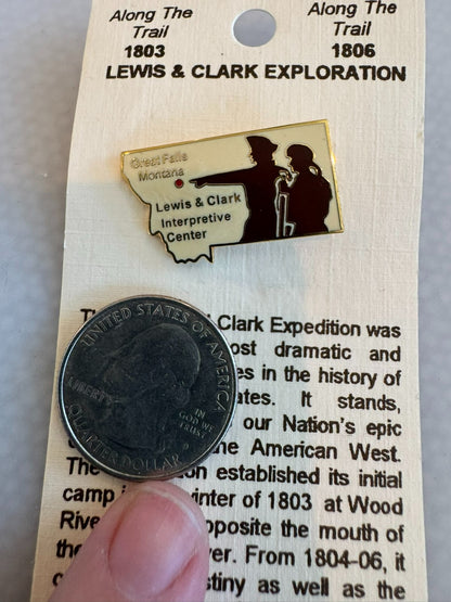 Vintage Great Falls Montana Lewis and Clark Interpretive Center Lapel Pin