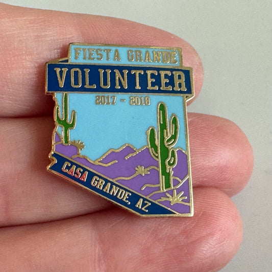 Fiesta Grande Volunteer 2017-2018 Casa Grande AZ Cactus Pin 