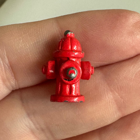 Vintage Red Fire Hydrant Pin Metal Miniature Toy Collectible