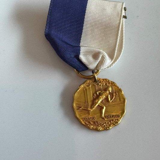 Vintage Drake Relays 1/2 Mile Relay 1948 Medal Gold Tone Dura Jostens Track