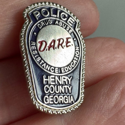 Vintage Henry County Georgia Dare Police Shield Badge Lapel Pin