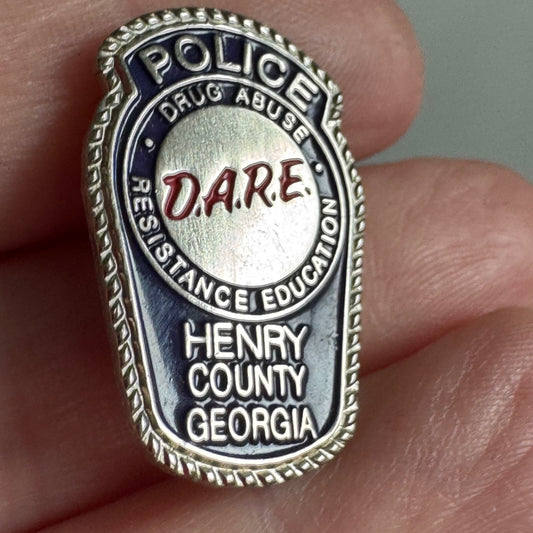 Vintage Henry County Georgia Dare Police Shield Badge Lapel Pin