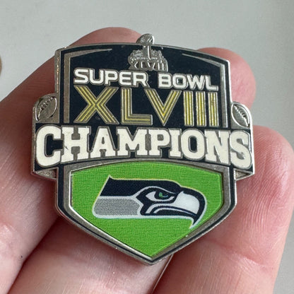 Vintage Seattle Seahawks Super Bowl XLVIII Champions Lapel Pin Wincraft