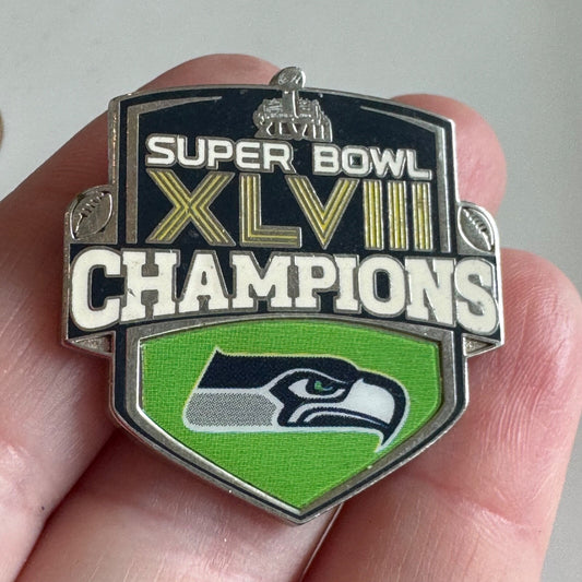 Vintage Seattle Seahawks Super Bowl XLVIII Champions Lapel Pin Wincraft