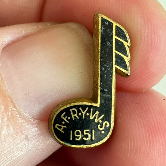 American Federation of Reformed Young Men's Societies 1951 Music Note Lapel Pin