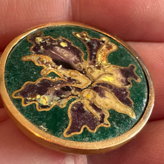 Vintage Orchid Iris Lapel Pin Tie Tack
