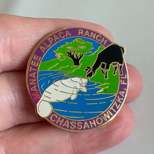 Manatee Alpaca Ranch Chassahowitzka FL Animal Enamel Pin Rare