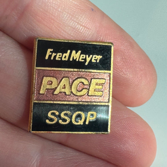Vintage Fred Meyer PACE SSQP Lapel Pin Employee Grocery Stores