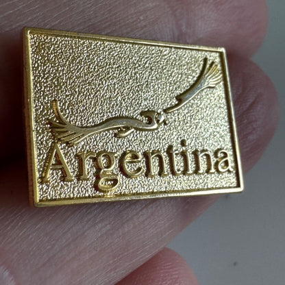 Vintage Argentina Andean Condor Gold Tone Souvenir Lapel Pin 