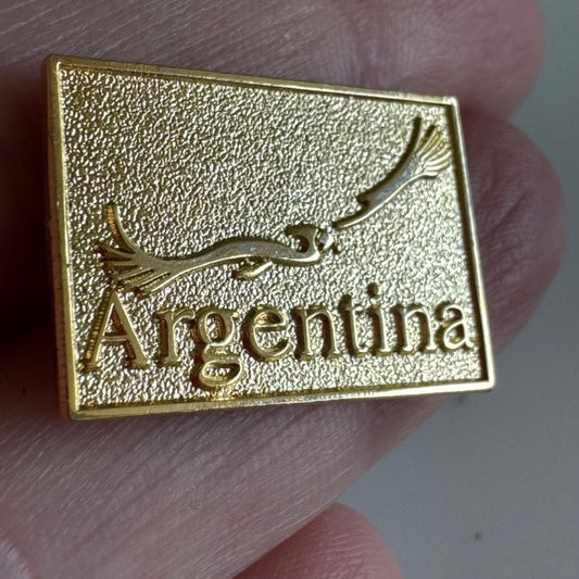 Vintage Argentina Andean Condor Gold Tone Souvenir Lapel Pin 