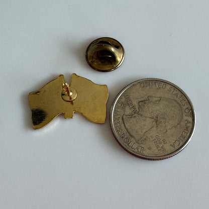 USA & Zimbabwe Friendship Flag Pin Crossed Flags Lapel United States American