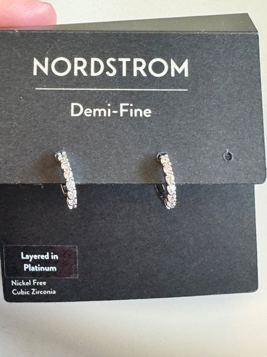 Nordstrom Demi Fine Cubic Zirconia Huggie Hoop Earrings New On Card Pierced