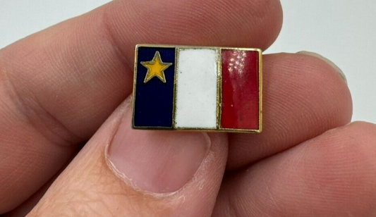 Very Nice Acadian Flag Enamel Lapel Pin Acadia