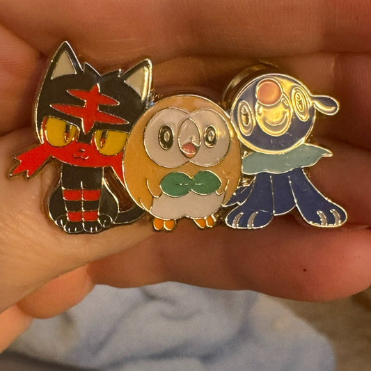 2016 Pokemon Lapel Pin Poppolio Litten Rowlet