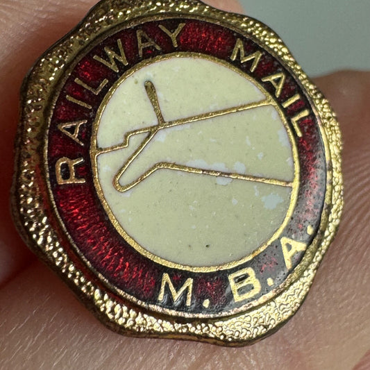 Railway Mail M.B.A. Pin – Railroad Screw Back Cloisonne
