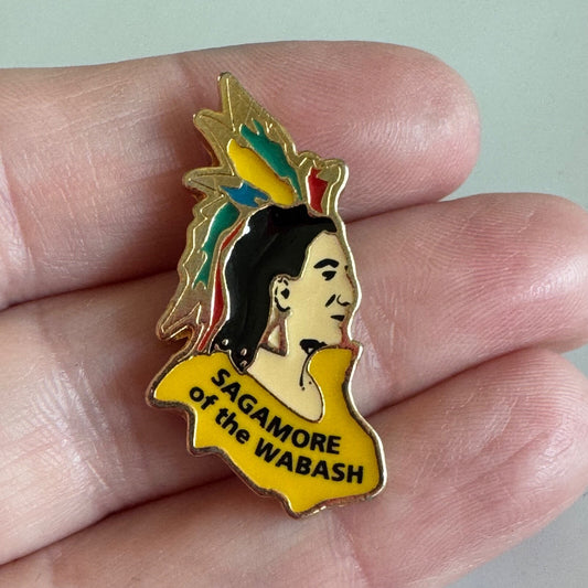 Vtg SAGAMORE OF THE WABASH ~ INDIANA GOVERNORS AWARD LAPEL PIN RARE