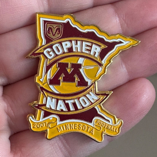 2007 University of Minnesota Gopher Nation Football Lapel Pin State Shape