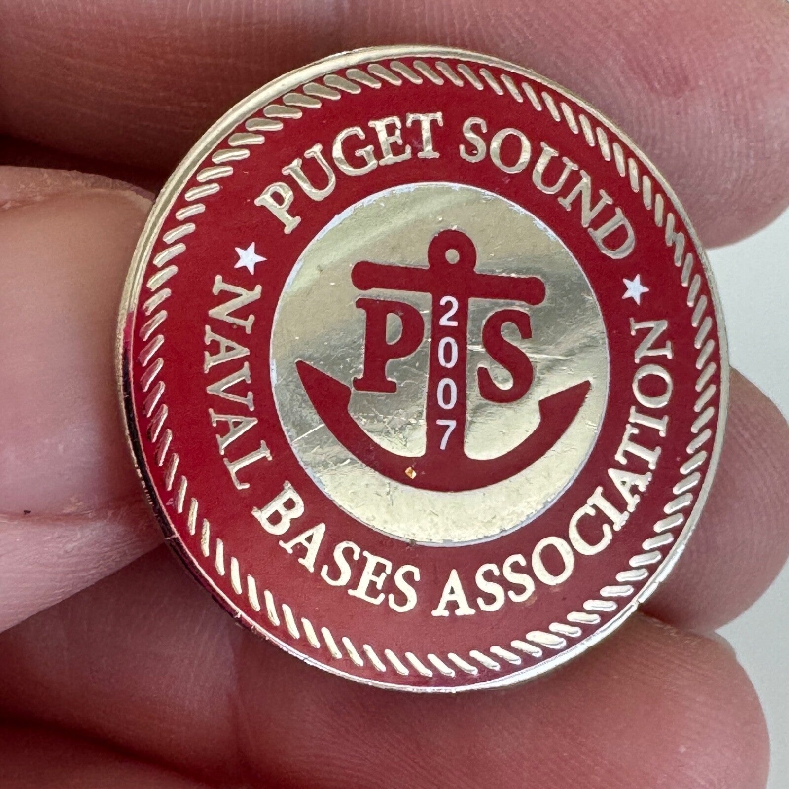2007 Puget Sound Naval Bases Association Lapel Pin Enamel Anchor U.S. Navy