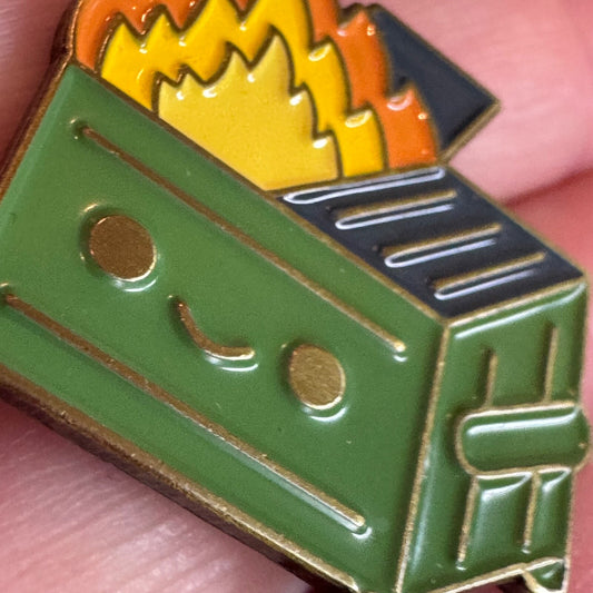 Dumpster Fire Enamel Lapel Pin