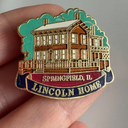 Vintage Springfield Illinois IL Abraham Lincoln Home Presidential Lapel Pin