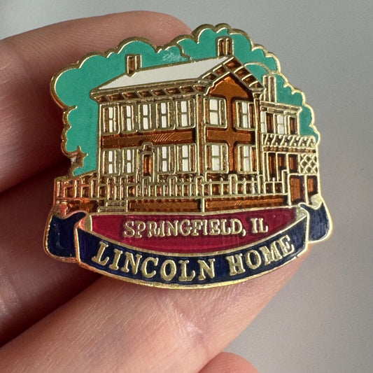 Vintage Springfield Illinois IL Abraham Lincoln Home Presidential Lapel Pin