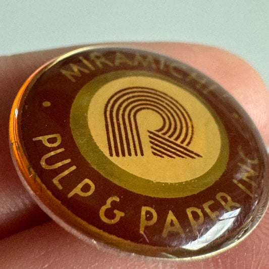 Vintage Miramichi Pulp & Paper Inc. Lapel Pin – Vintage Brown & Gold Logo