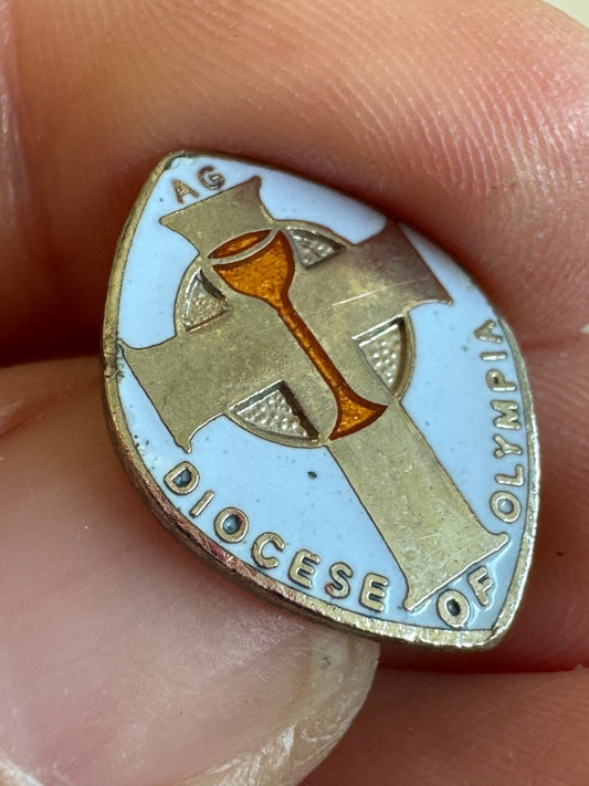 Vintage Diocese of Olympia Chalice and Cross Christian Pin RARE