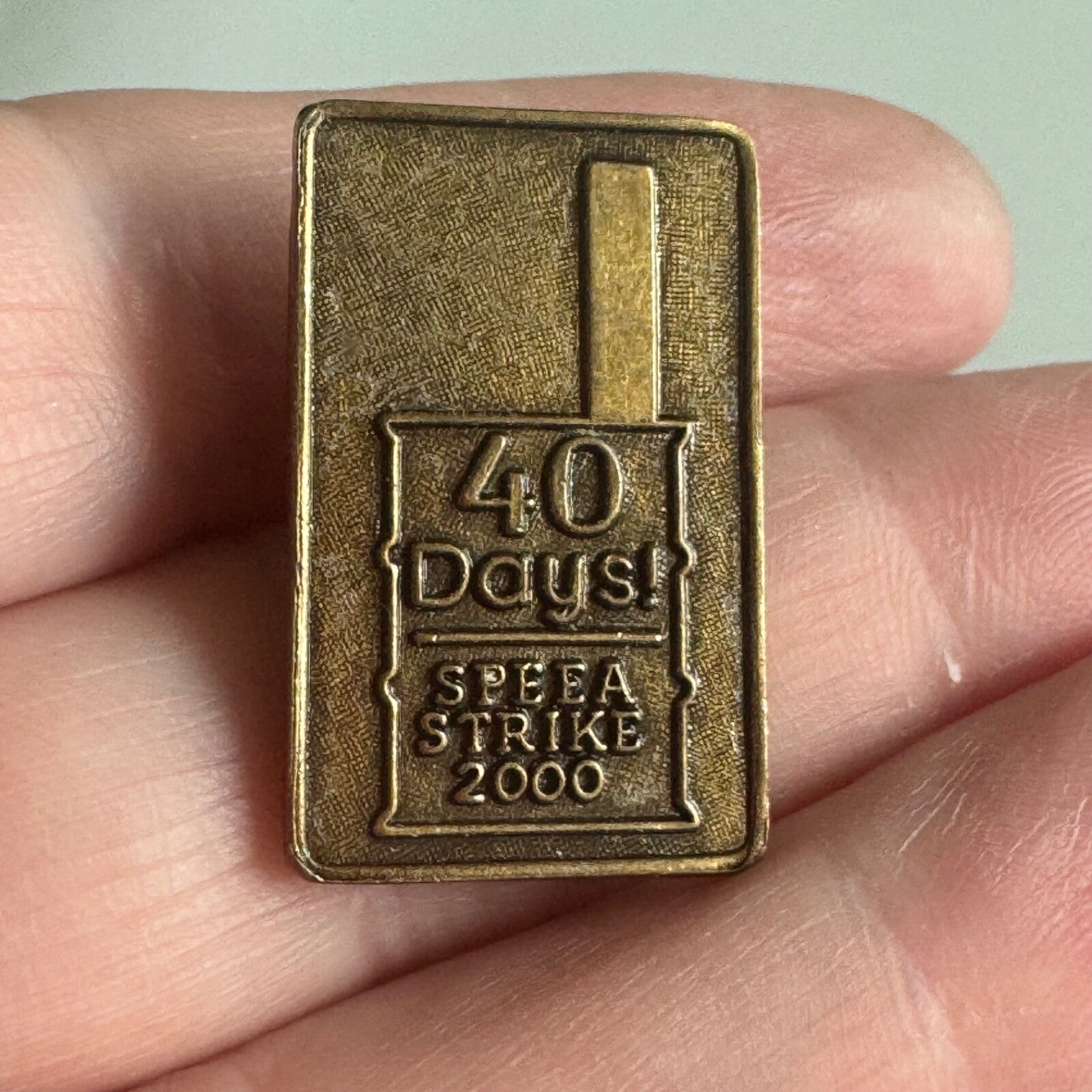 Vintage 2000 40 Days SPEEA Strike Lapel Pin Union