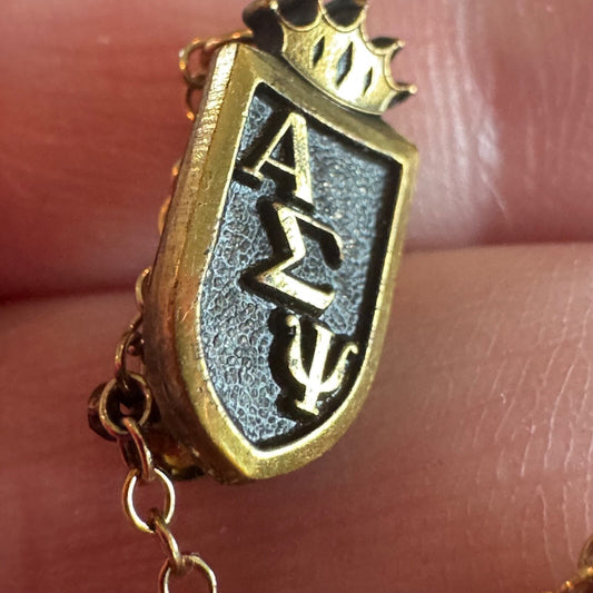 Vintage Alpha Sigma Psi Service Sorority 1960 Lapel Pin with Guard Marywood Univ