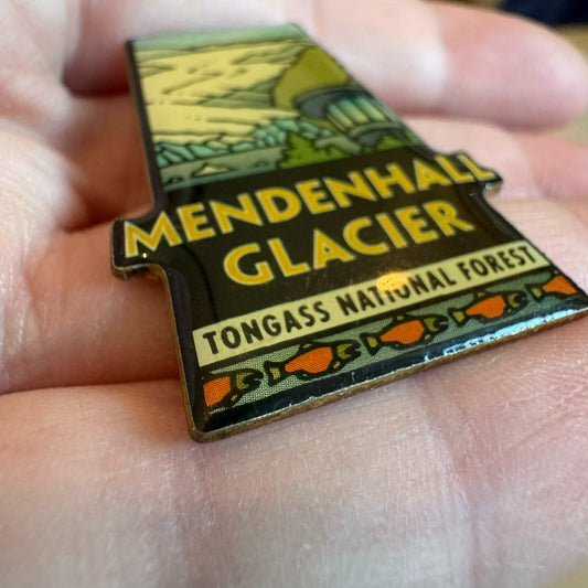 Large Mendenhall Glacier Tongass National Forest  Lapel Pin Alaska