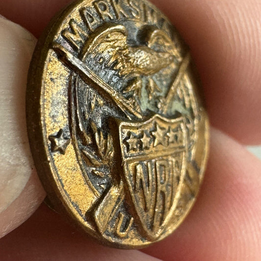 Vintage (Antique?) NRA Marksman Collar Lapel Stud Whitehead Hoag
