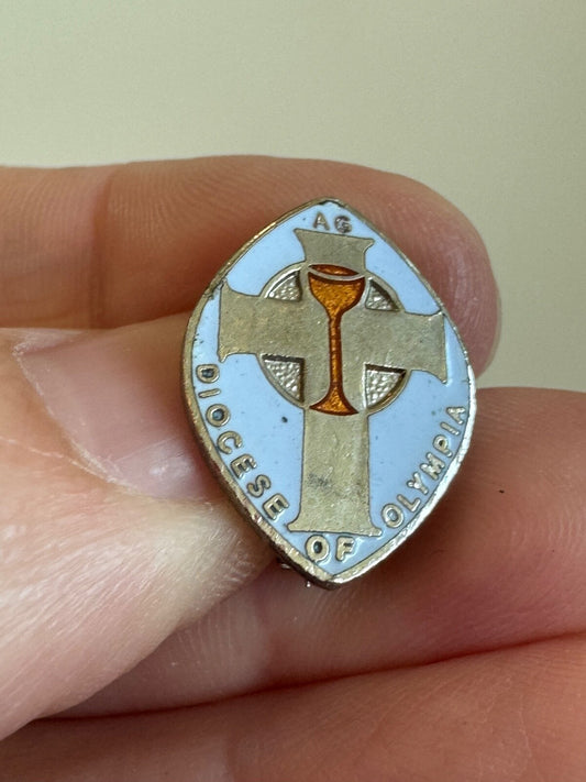 Vintage Diocese of Olympia Chalice and Cross Christian Pin RARE