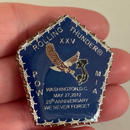 2012 Rolling Thunder XXV POW MIA Vietnam 25th Anniversary Lapel Pin Pentagon