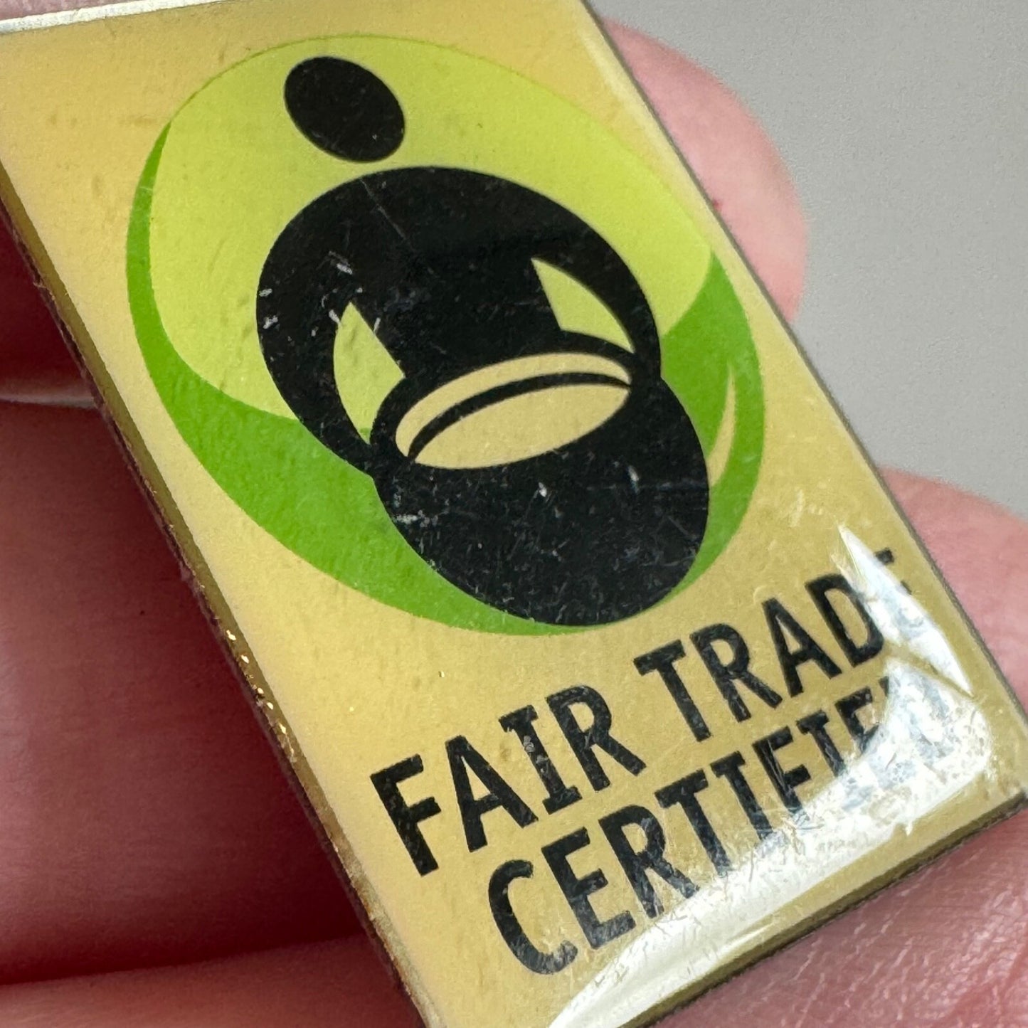 Vintage Fair Trade Certified Lapel Pin Coffee