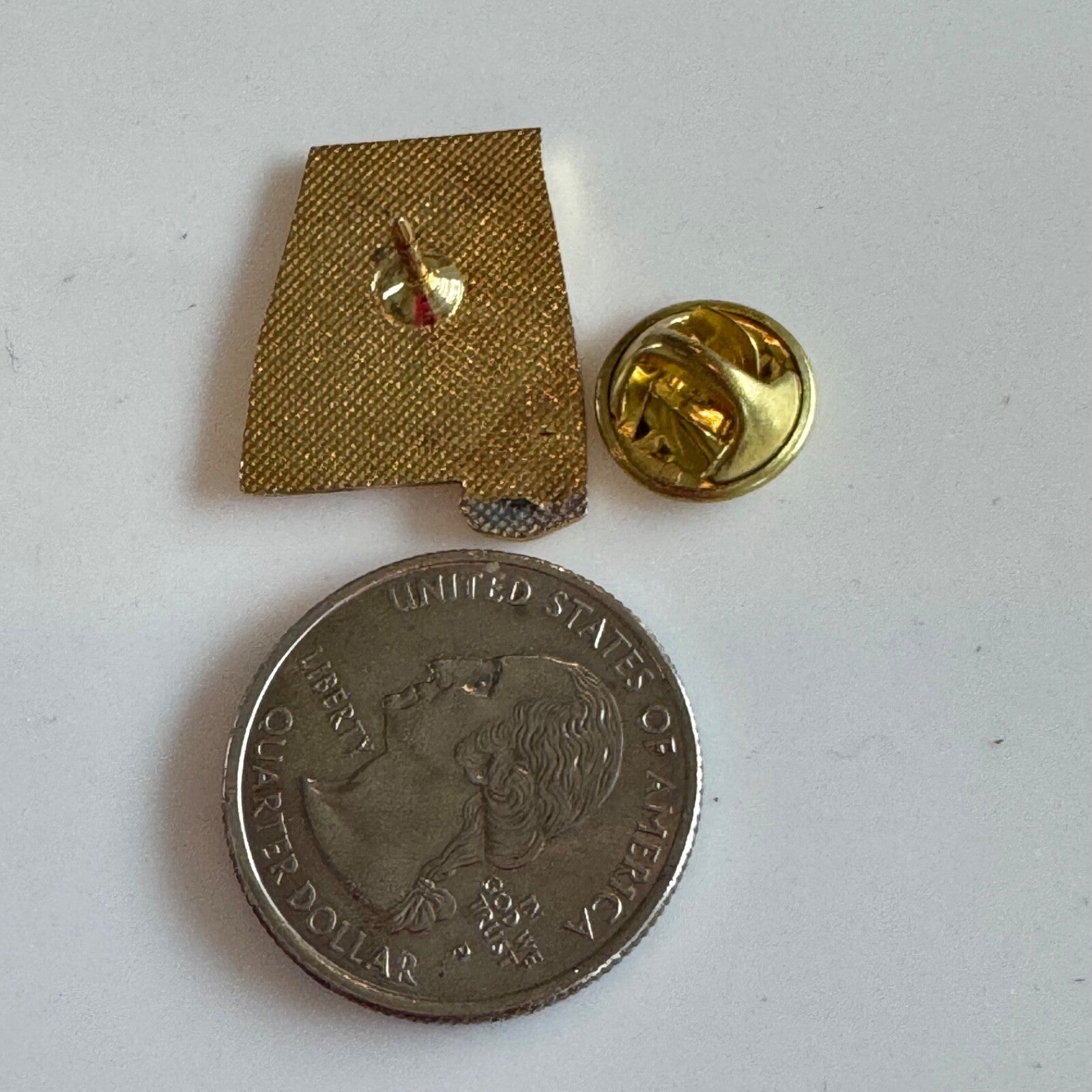 Vintage Alabama Coat of Arms State Shaped Lapel Pin