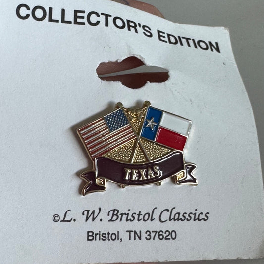 Texas and USA Flags Collector’s Edition Lapel Pin – Bristol, TN