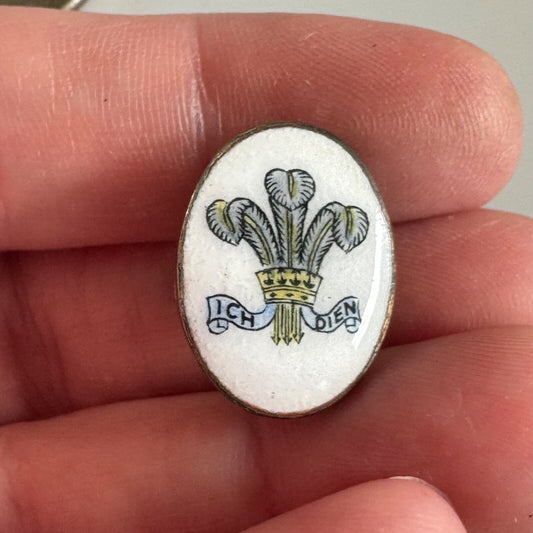 Vintage Ich Dien Prince of Wales Feathers Lapel Lingerie Clip Pin