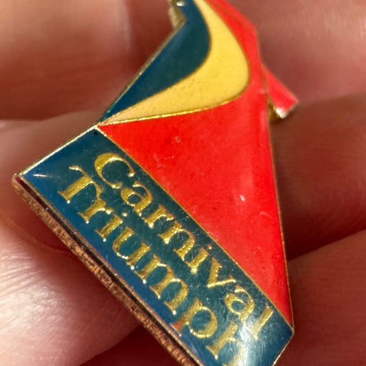 Vintage Carnival Cruises Triumph Tail Fin Lapel Pin 