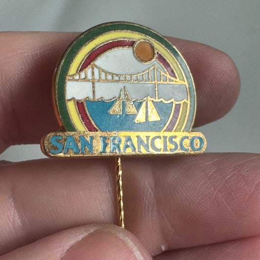 Vintage San Francisco Golden Gate Bridge Enamel Stick Pin Souvenir