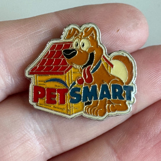 Vintage Petsmart Lapel Pin Employee Dog with Doghouse